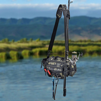 Leo Fishing Reel Case Multi Pockets Outdoor Shoulder Bags Large Capacity Lure Storage Pouch Detachable Strap for Camping Hunting