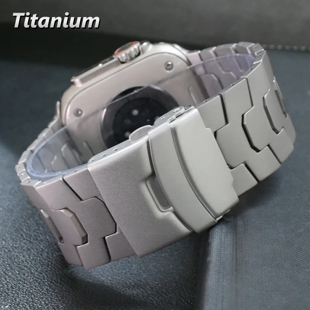 Bracelet for Apple Watch Ultra 2 49mm Titanium Band 42 44mm Watchband for iWatch series 9 8 7 45mm 6 se 5 4 3 ultra Luxury Strap