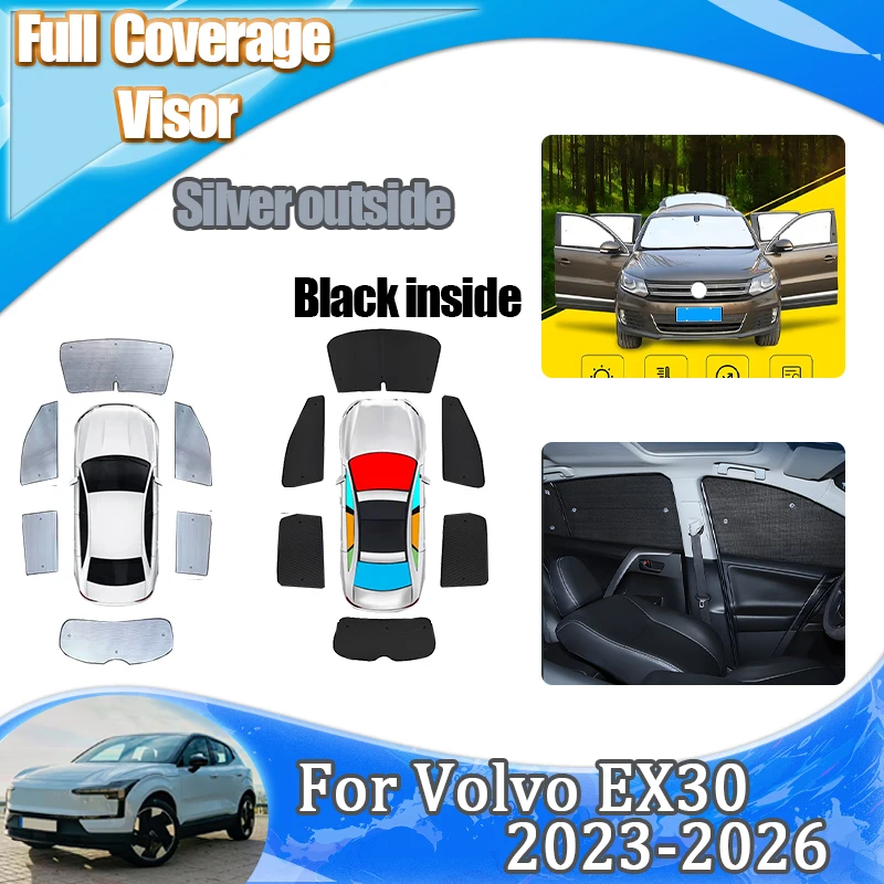 

Для Volvo EX30 2024 2025 аксессуары плюс 2023 2026 солнцезащитные шторы, боковые солнцезащитные козырьки, тепловой блок, козырьки, аксессуары с защитой от УФ-лучей