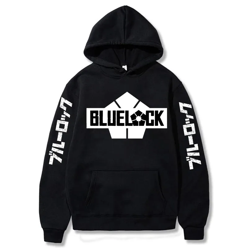 CyJapan Anime Blue Lock Cool fútbol diseño de logotipo hombres mujeres sudaderas con capucha moda dibujos animados Manga invierno Harajuku Sudadera de manga larga