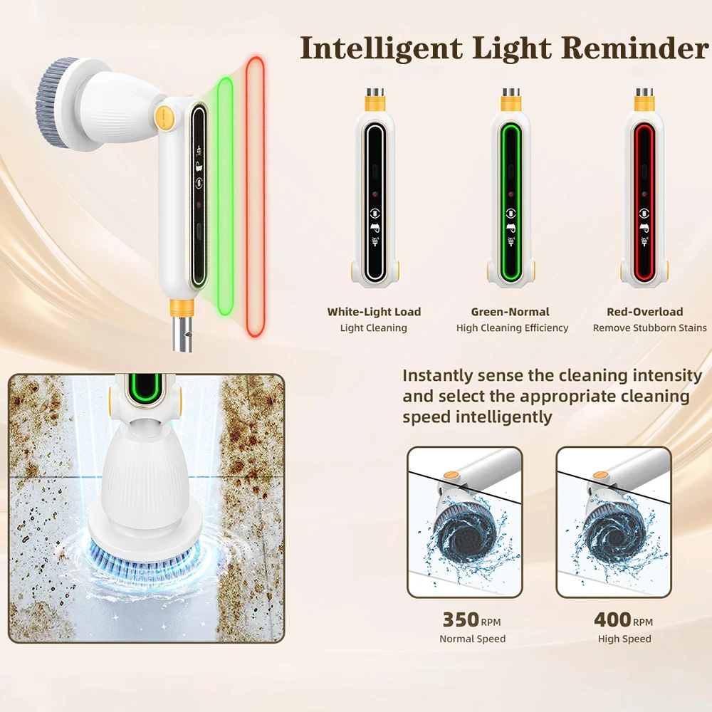 Cleaner Sink Kitchen Cleaning Tool 12-in-1 Handheld USB Type Bathtub Brush Bathroom Wash Brush Electric Cleaning Brush