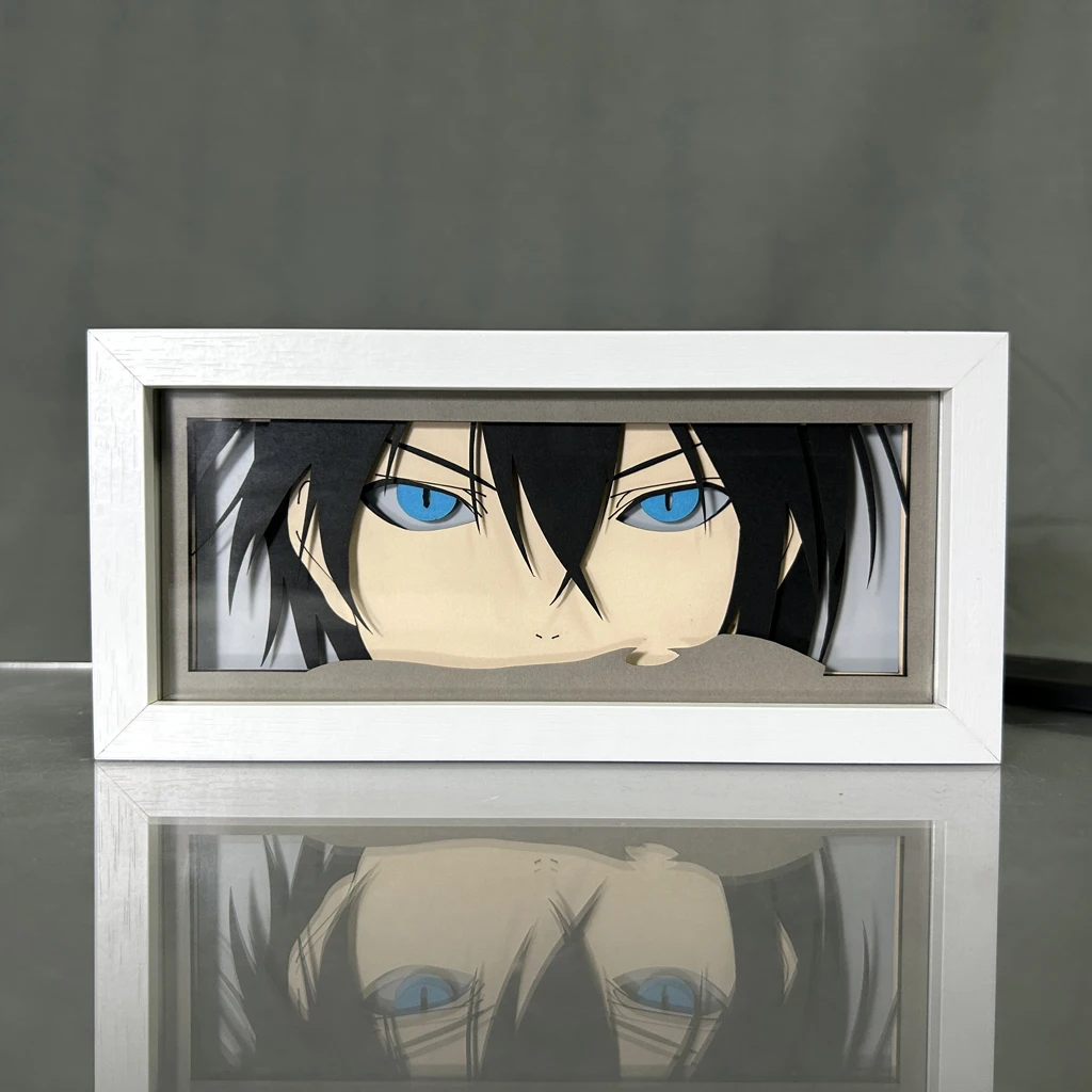 Noragami Paper Cut Light Box Yato Lightbox for Bedroom Decor Nightlight Desk Anime Shadow Box Kids Birthday Gift Table Lamps