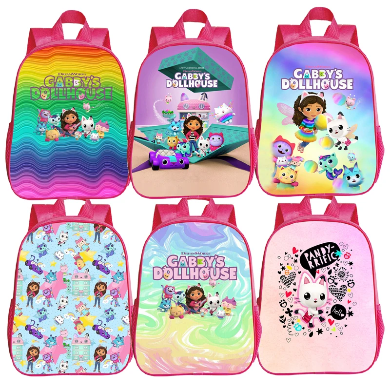 Anime Gabby Dollhouse Backpack Toddler Hildren Boys Kindergarten Bags Kids Gabby Cats Cartoons Girls Baby School Bags