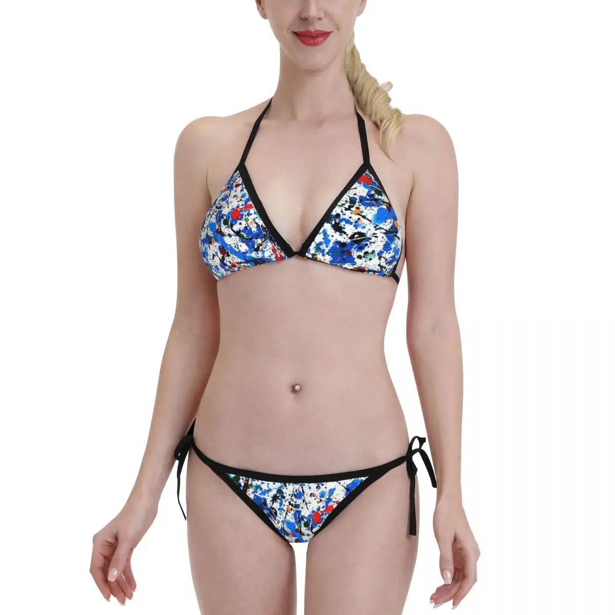 Blue Fashion Sexy Bikini Swimsuit Female Gathering Suit Swimsuit Summer Beach Wear Swimming