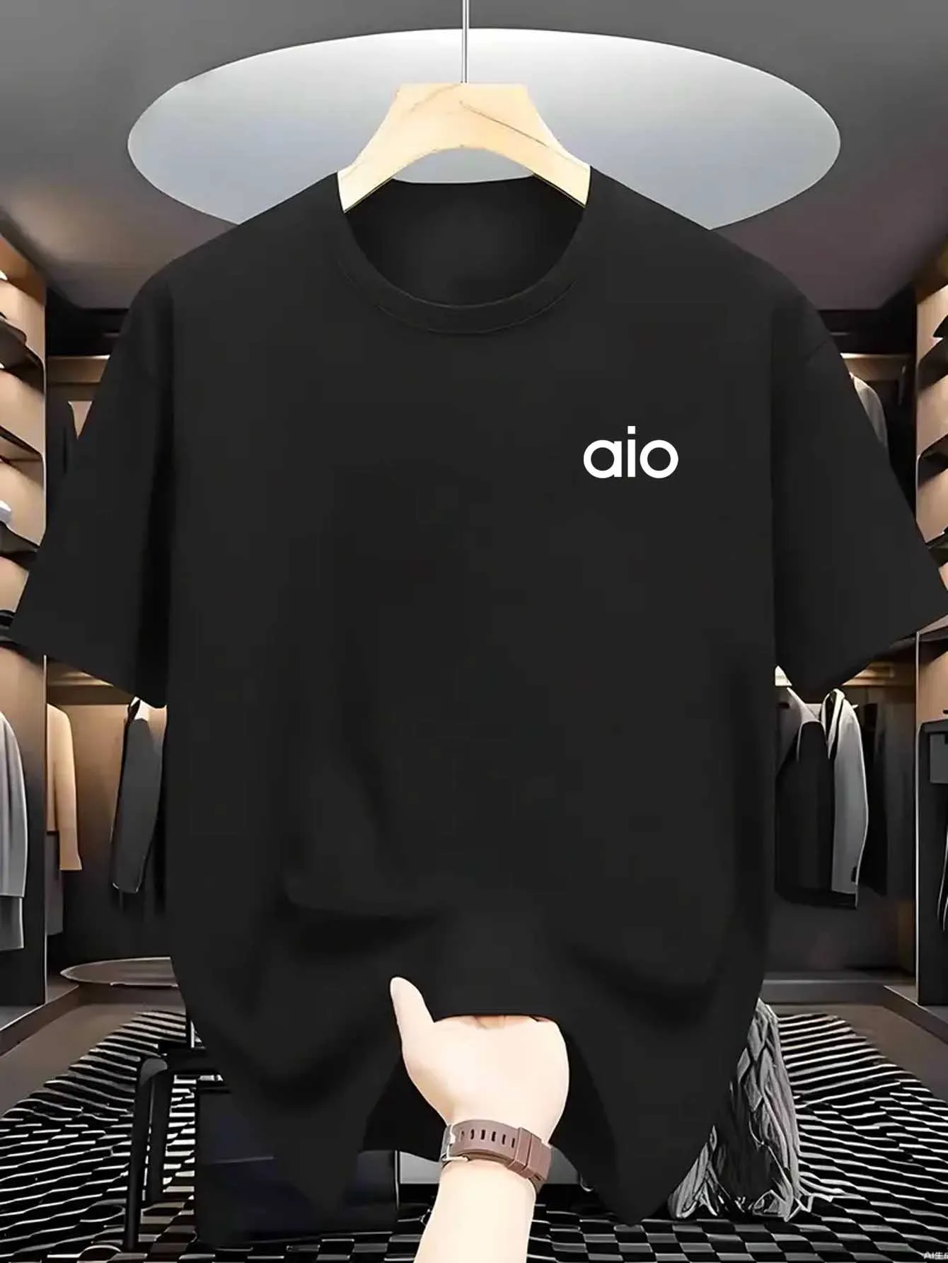 

Весенне-летняя легкая роскошная модная свободная мужская и женская модная повседневная универсальная футболка с короткими рукавами и принтом