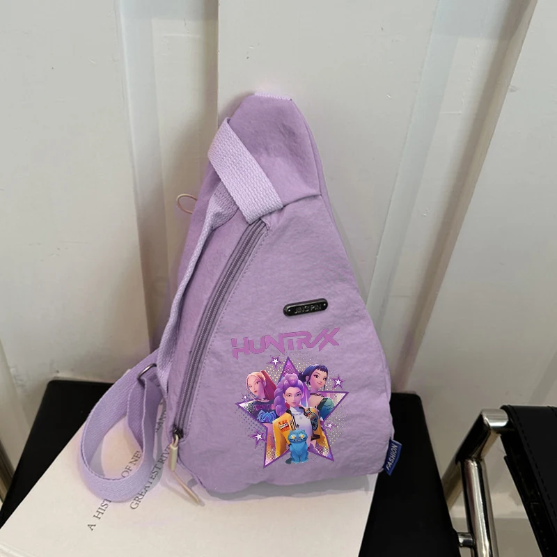 K팝 데몬 헌터즈 여성용 체스트 팩 영화 소녀 크로스바디 스포츠 패니 팩 숄더백 어린이 백팩 야외 벨트 범백