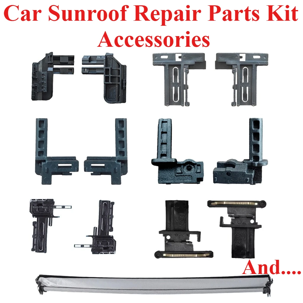 1Pair Car Sunroof Roller Blind Shade Curtain Repair Parts Kit Sunroof Shade Accessories Clips Brackets Slides For VW BMW Benz
