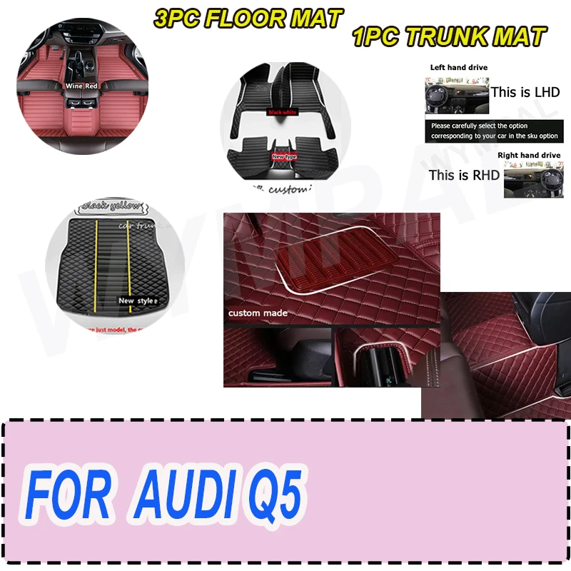 

РОСКОШНЫЕ автомобильные коврики для AUDI Q5 2009 2010 2011 2012 2013 2014 2015 2016 2017 Пользовательские автомобильные подушечки для ног