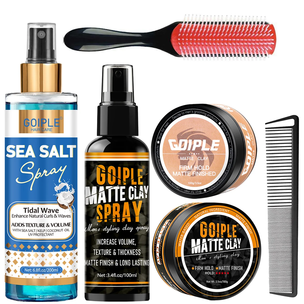 

GOIPLE Sea Salt Textured Styling Kit Sea Salt Spray, Matte Clay Spray & Matte Clay Natural Volume Matte Finish & Beachy Texture