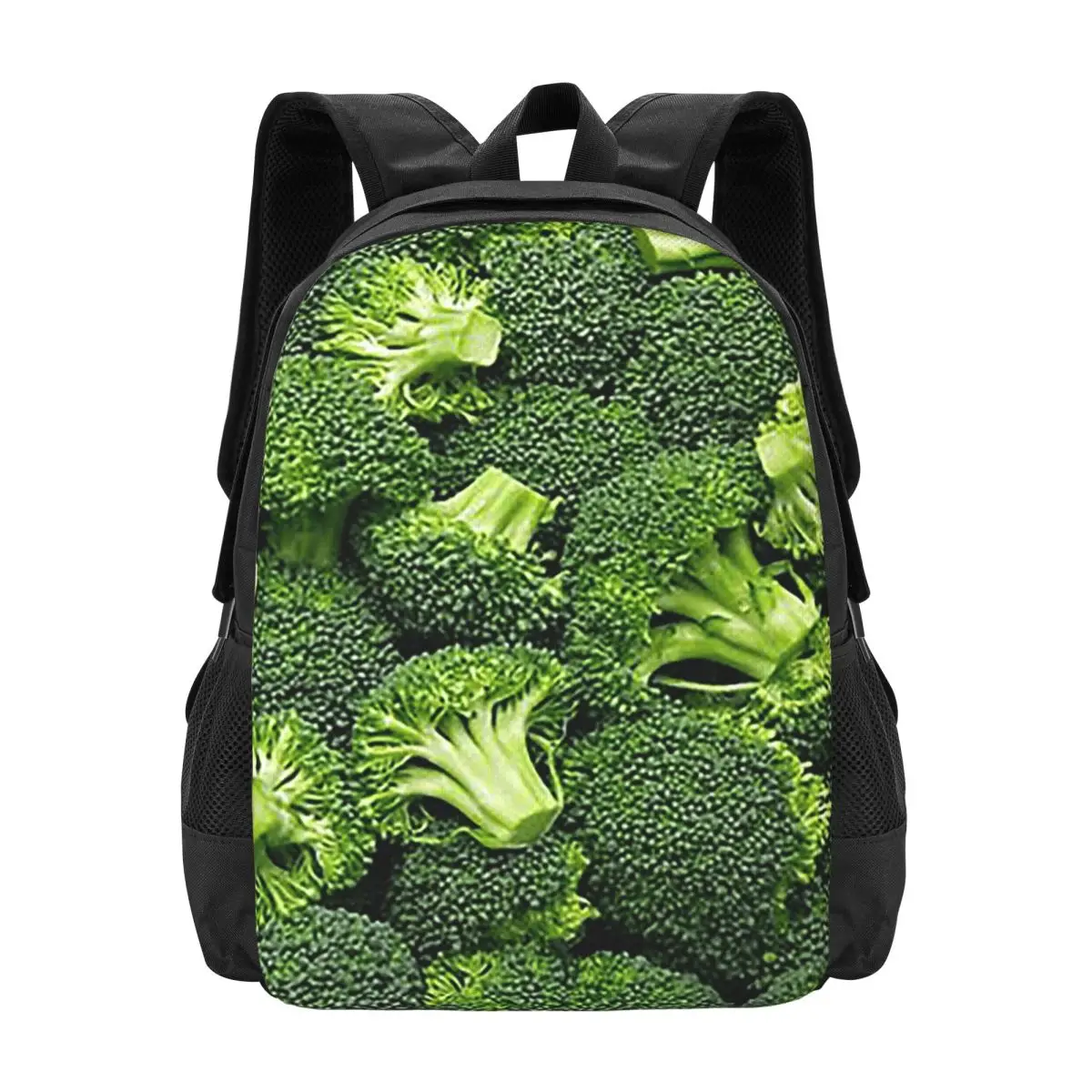 

Fresh Raw Broccoli Backpack Hot Sale Daypack Large Capacity Kids BookBag School Bag Shoulder Bags for Men Women