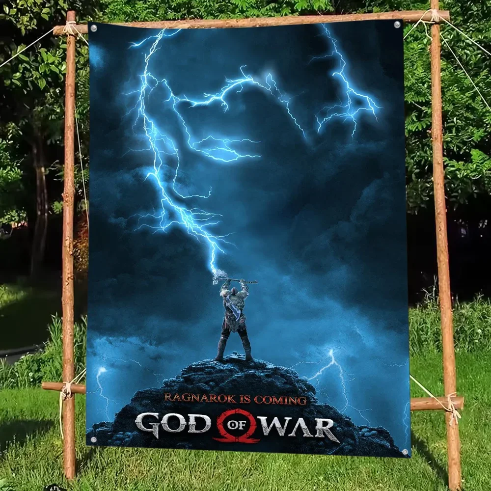

Game God Of War Flag DIY Flag For Family Group Party Living Room Home Dorm Decor Wall Art Decor Banner