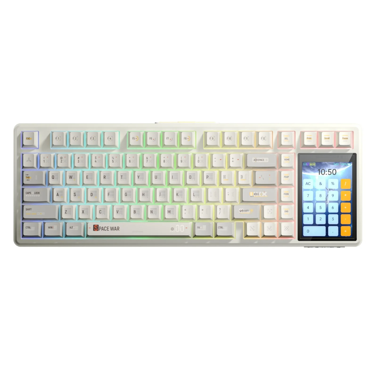 AULA L99 75% Layout Hot-Swap Gasket Wired/Bluetooth/2.4GHz Wireless Mechanical Gaming Keyboard with 3.98-inch Screen & 8000mAh