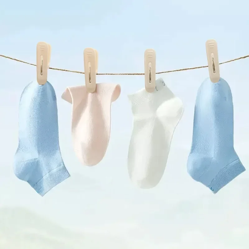 Plastic Clothespins Laundry Clips Bathroom No-Trace Drying Clothes Socks Towel Clips Home Kitchen Storage Clamps Drying Stand