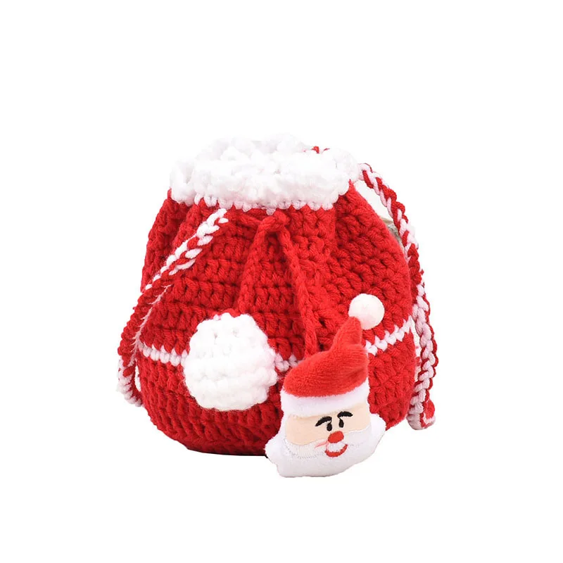 

Winter Fashion New Christmas Crossbody Bag Handmade Crochet Yarn Bag Finished Product Cute Personalized Christmas Mini Bag