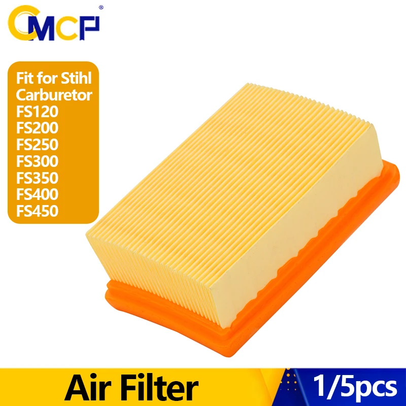 

CMCP 5PCS Air Filter Fit for Stihl Carburetor FS120 FS200 FS250 FS300 FS350 FS400 FS450 Trimmer Chainsaw Air Filter Replacement