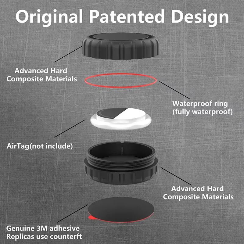Protective Case for AirTag Waterproof Cover Holder with Adhesive Sticker Compatible with AirTag Cover for Bike Wallet Suitcase