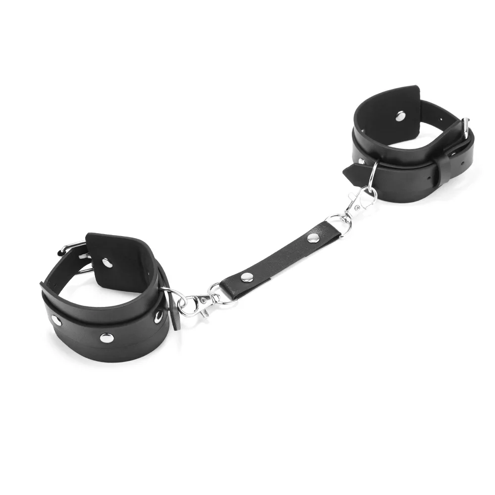 2Pcs Pu Leather Handcuffs Ankle Chains For Women Non-damaging Sexy Student Costume SM Sex Toys for Woman Couples Product