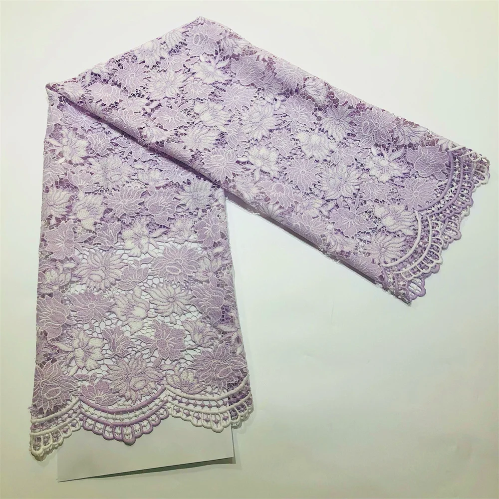 Neuer Stil Afrika Spitzenstoff 2026 Hochwertige Spitze Wasserlösliche Bestickte Modische Weiche Spitze 5 Yards – Detail 9