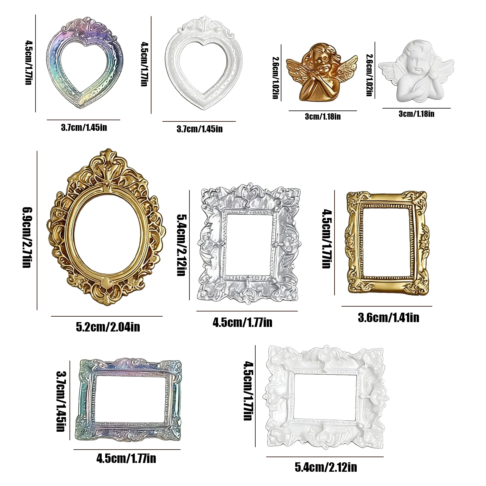 Vintage Retro Gold Mini Picture Frame Display Accessories