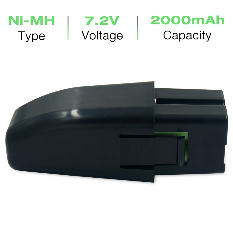 7.2V 2000mAh Ni-MH Replacement Vacuum Cleaner Rechargeable Battery for Ontel Swivel Sweeper G1 & G2