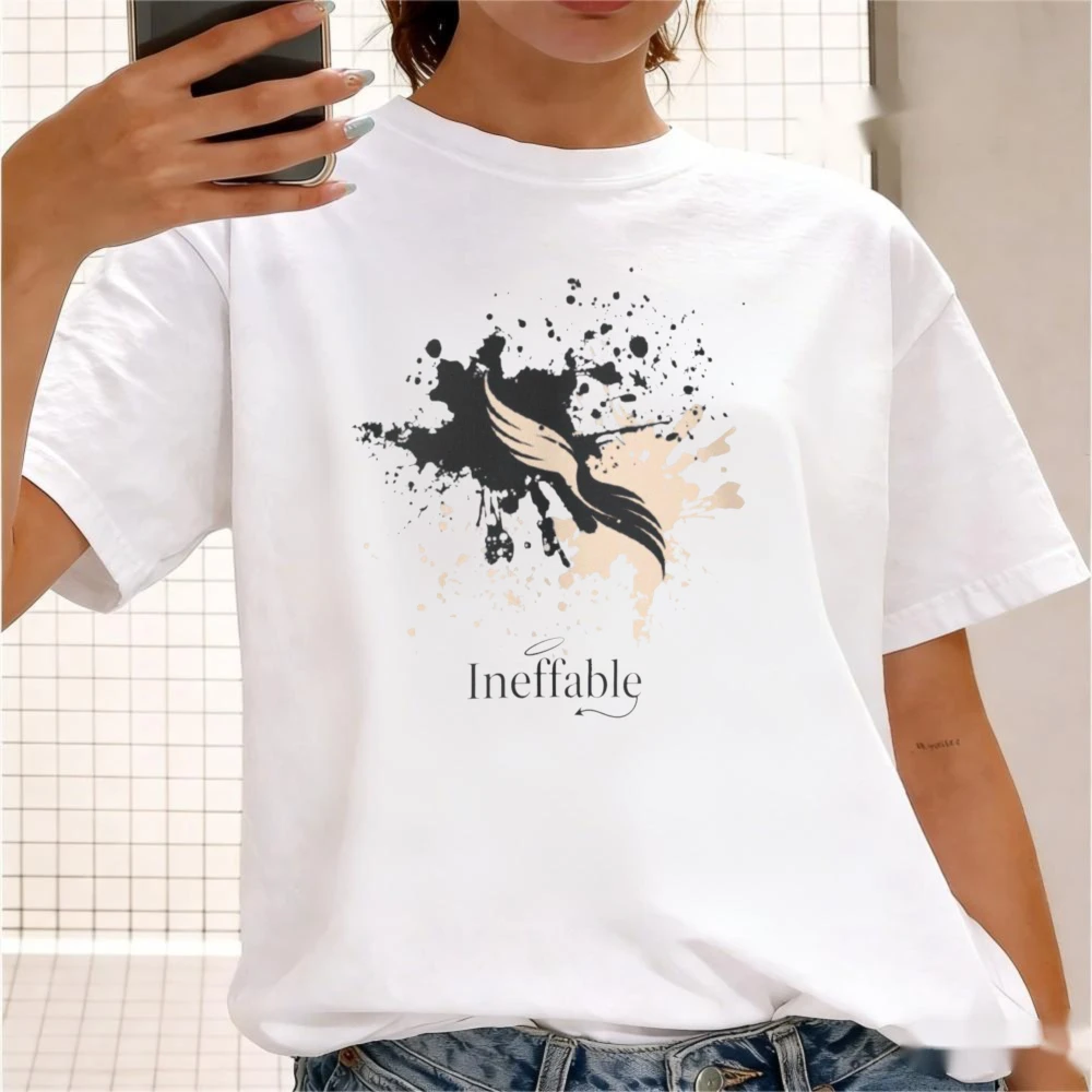 Ineffable Angel Demon Tee Good Omens Shirt Fandom Gift Unisex Tshirt Abstract Ink Splatter Wing Print Aesthetic Women T-shirt