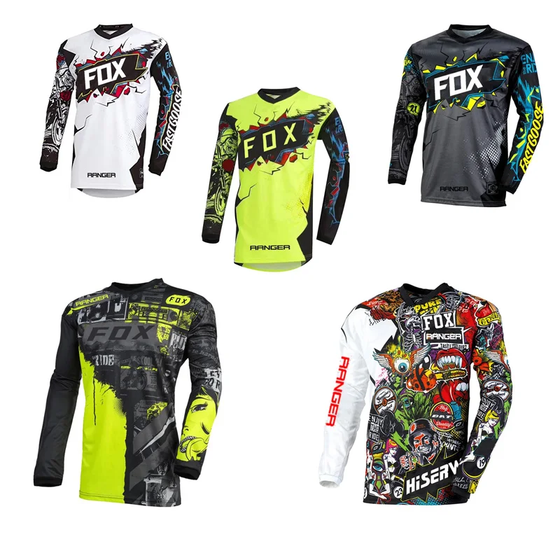 

2024Men's cycling T-shirt, mountain cycling suit, MX, RangerFox, DH, cycling shirt, men's breathable bicycle jersey 스캇