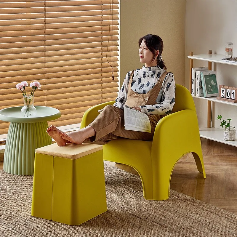 

Nordic simple plastic sofa chair creative leisure chair lazy small sofa home stackable back chair