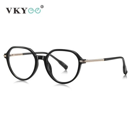 Imagen 2 del producto VKYEE, gafas de protección de luz azul fotocromáticas con diseño redondo personalizado geométrico Simple, prescripción personalizable LS239