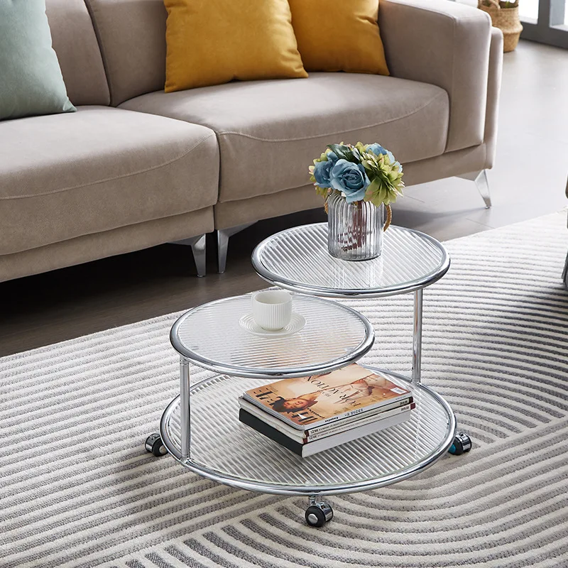 ss-Nordic Light Desktop Coffee Tables Multifunctional Combination Rotating Light Luxury Side Table Sofa Balcony Round Tables