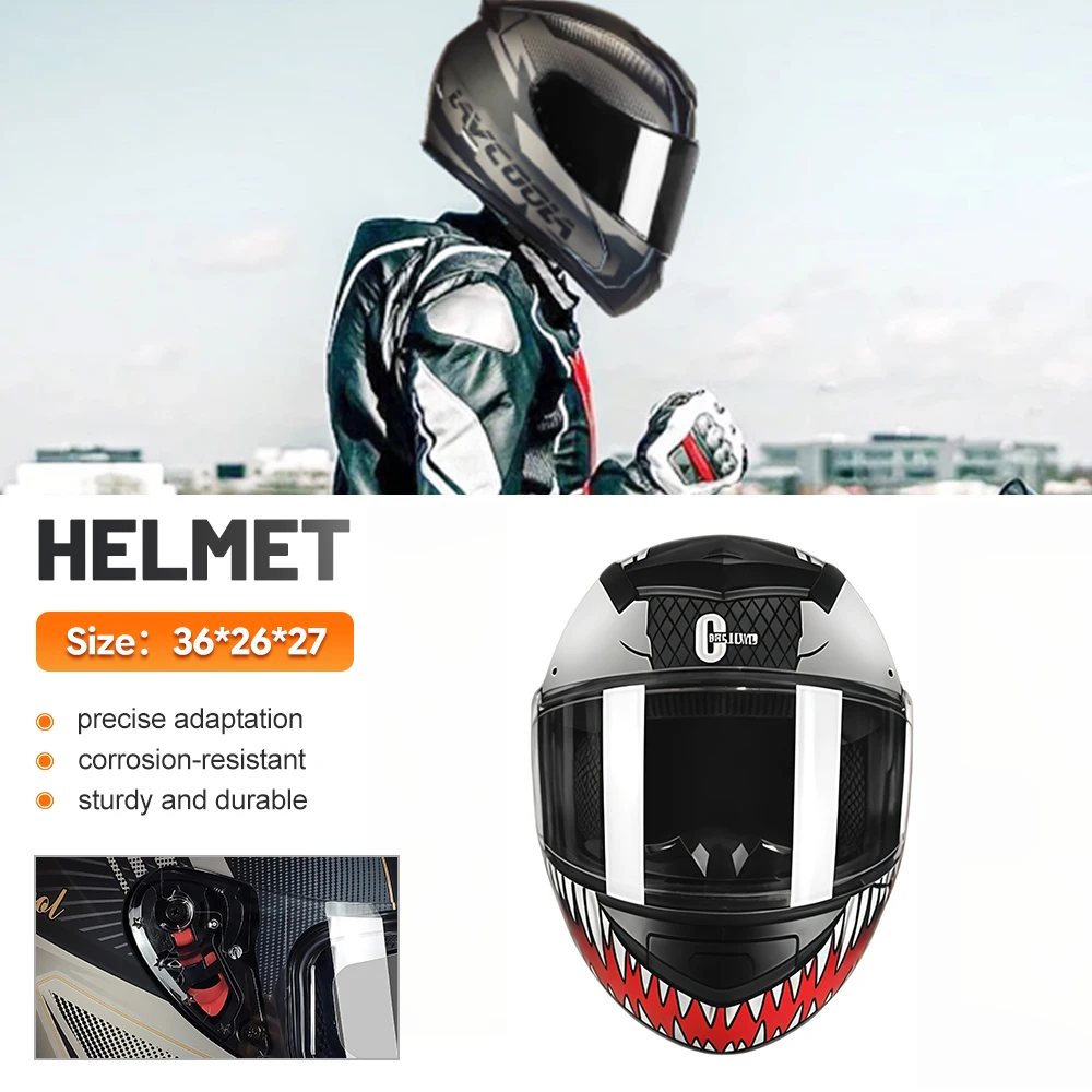 Stylish Full-Face Motorcycle Helmet with Dual Visors (Unisex) – Modular Flip-Up Helmet for Motocross and Racing