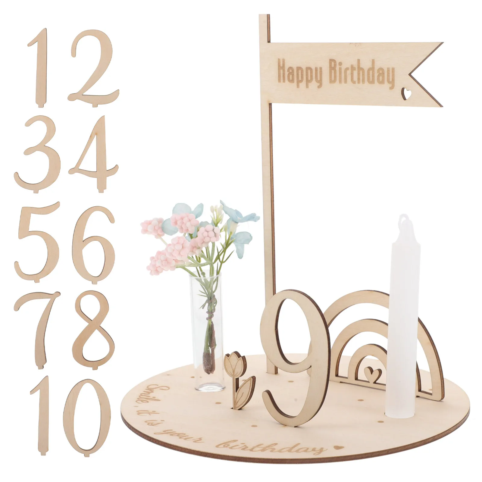 1 set Wooden Baby Photo Newborn Props Monthly Photography Growth Halloween Christmas New Year Baby Milestone Disc Creative