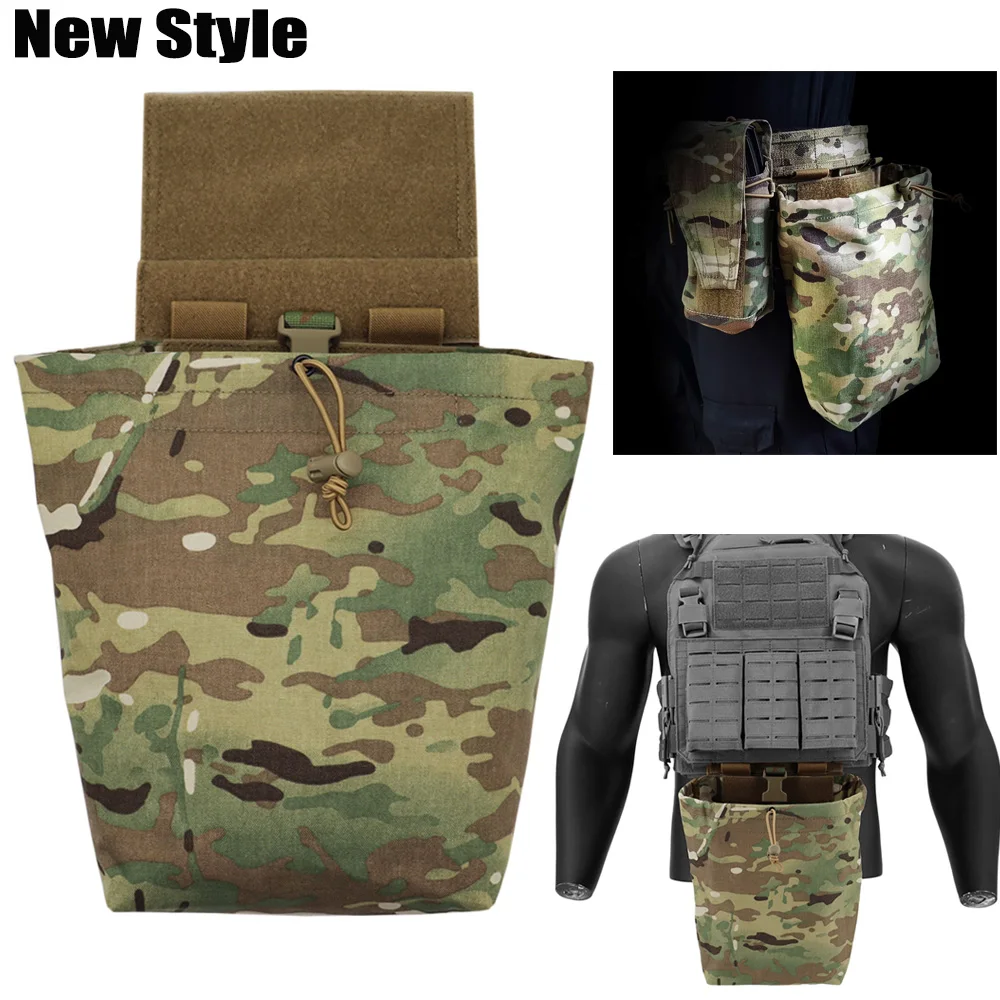 Tactical Double Dump Pouch Recycling Bag Sundry Bag Magazine Storage Bag For Hook Loop Waist Belt Hunting Vest Accessory Pouch
