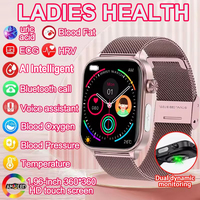 AI Intelligent Health Smart Watch Women ECG+PPG+HRV Micro Examination Fat Uric Acid Heart Rate Tracker BT Call Smartwatch Ladies