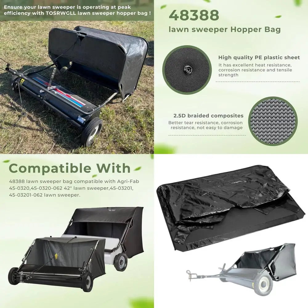 

Lawn Sweeper Bag Replacement for 48388 Hopper and Agri-ab45-0320 Tow Behind Sweeper