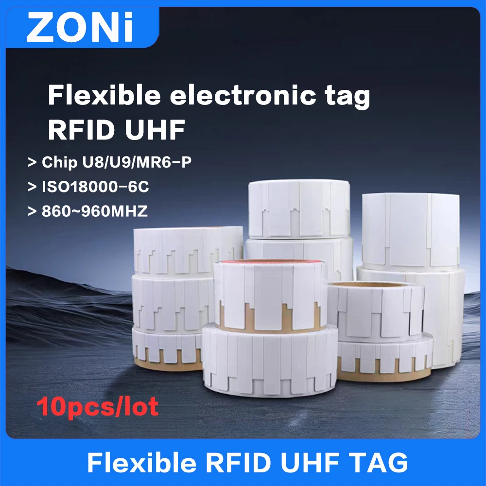 RFID UHF タグ柔軟な抗金属 18000-6C 860-960MHz RFID UHF ステッカーラベル電子ラベル 900 MHz 高品質 10 個