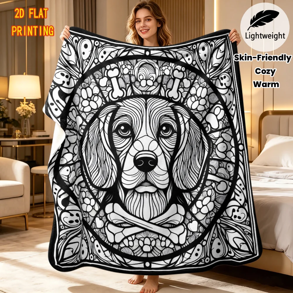 Skin Warm Flannel Blanket Monochrome Kawaii Hedgehog Autumn Leaf Sketch Pattern Light Portable Camping Throw DIY blanket