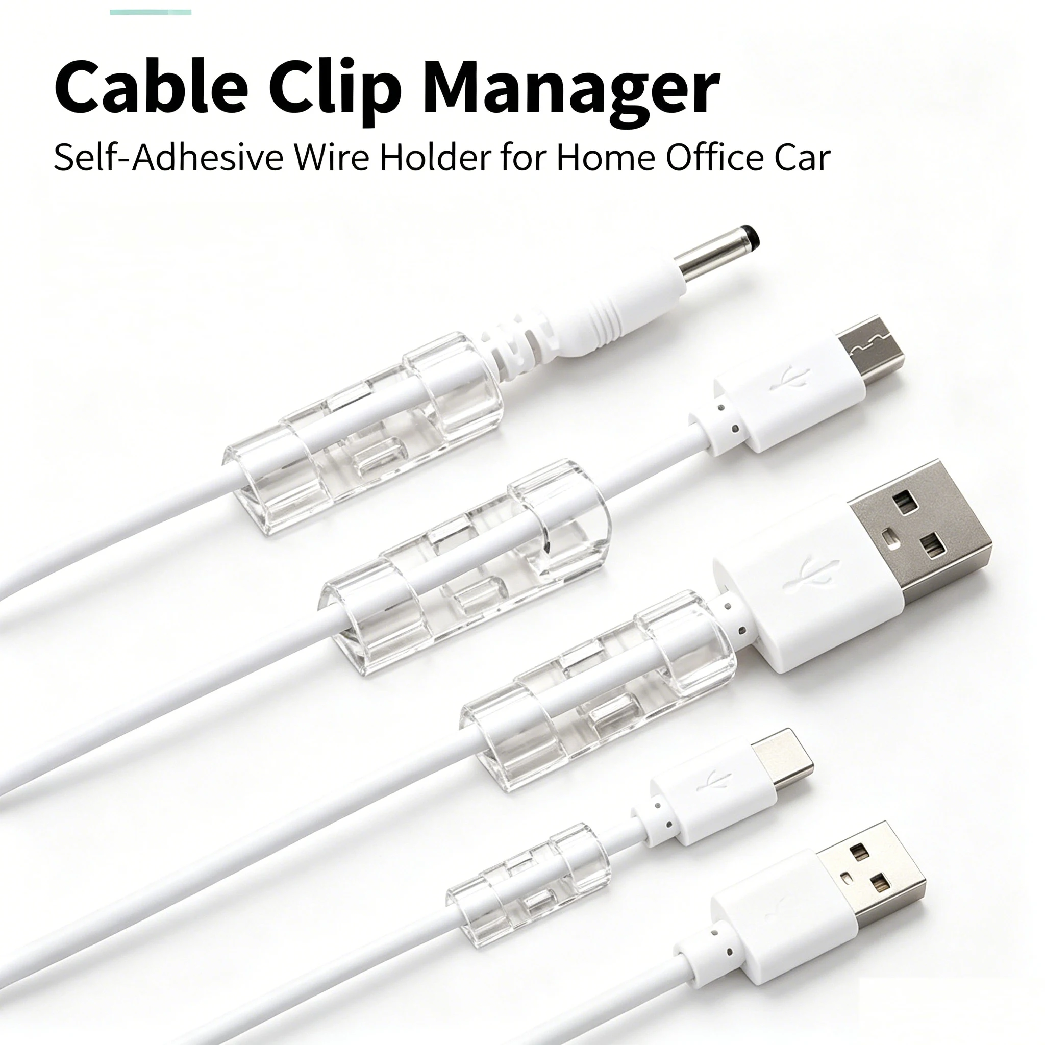 Cable Organizer Clips Cable Management Desktop Workstation ABS Wire Manager Cord Holder USB Charging Data Line Bobbin Winder