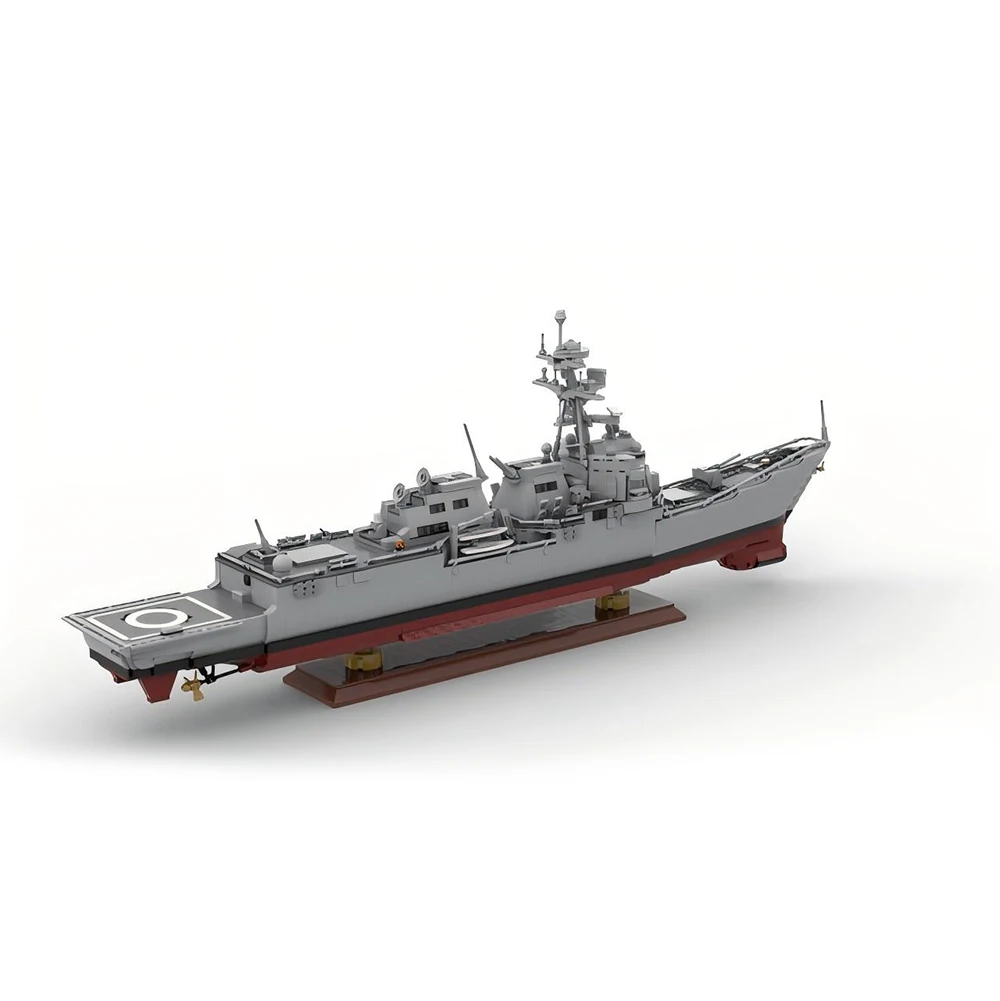 New 2733PCS 1/200 Arleigh Burke-class guided-missile destroyer Model World Military Building Blocks Toys for Kids Bricks Gifts