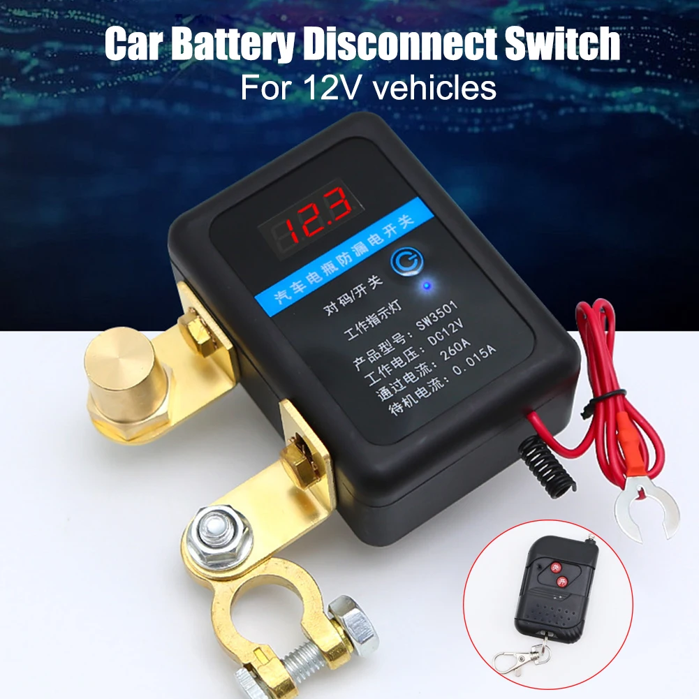 

Remote Battery Disconnect Switch 12V 260A Kill Switch Automatic Power Off Prevent Battery Drain with Remote for Car Truck SUV