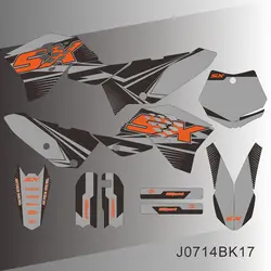 Full Graphics Decals Stickers Motorcycle Background Custom Number Name For KTM SX65 SX 65 2009 2010 2011 2012 2013 2014 2015