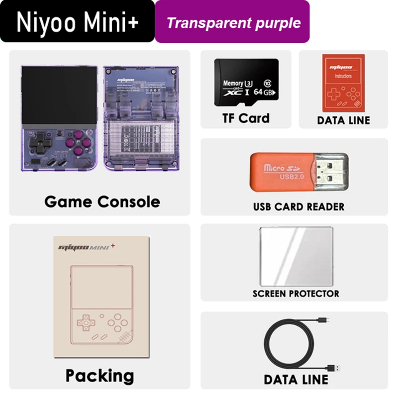 MIYOO Mini Plus Handheld Game Console 3.5-inch IPS HD Screen Children's Gift Linux System Classic Gaming Emulator