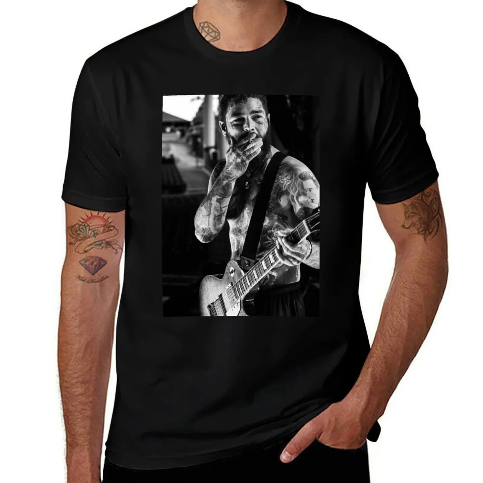 Guitar, cigaret and Malone T-Shirt Work Duty Casual T-Shirt