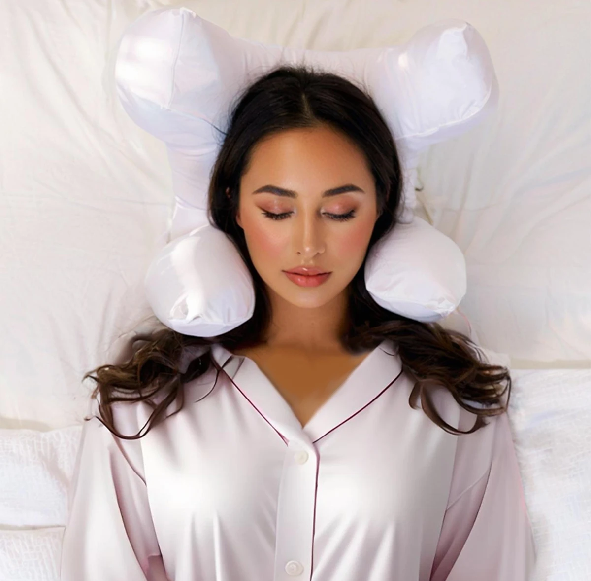 Perfect Facial Massage Pillow Ultra Soft Cushion Sleep Pillow Beauty Sleep Anti-Wrinkle Neck Massage Travel Plane Train Massage