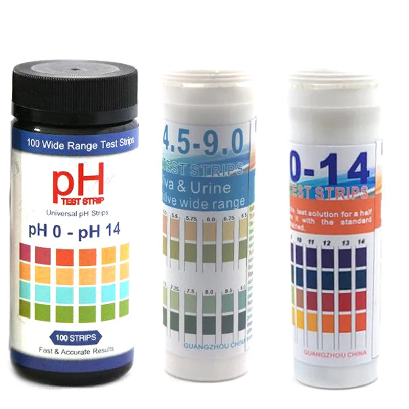 100/150 Strips 0-14 PH Test Strips Indicator Paper Tester Range 4.5-9.0 PH Test Strips for Saliva Urine Litmus Alkaline PH Test