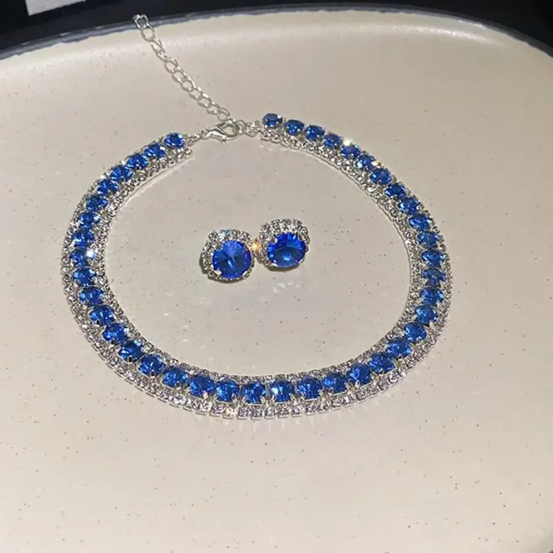 Rhinestone Necklace & Earring Set — product information 16