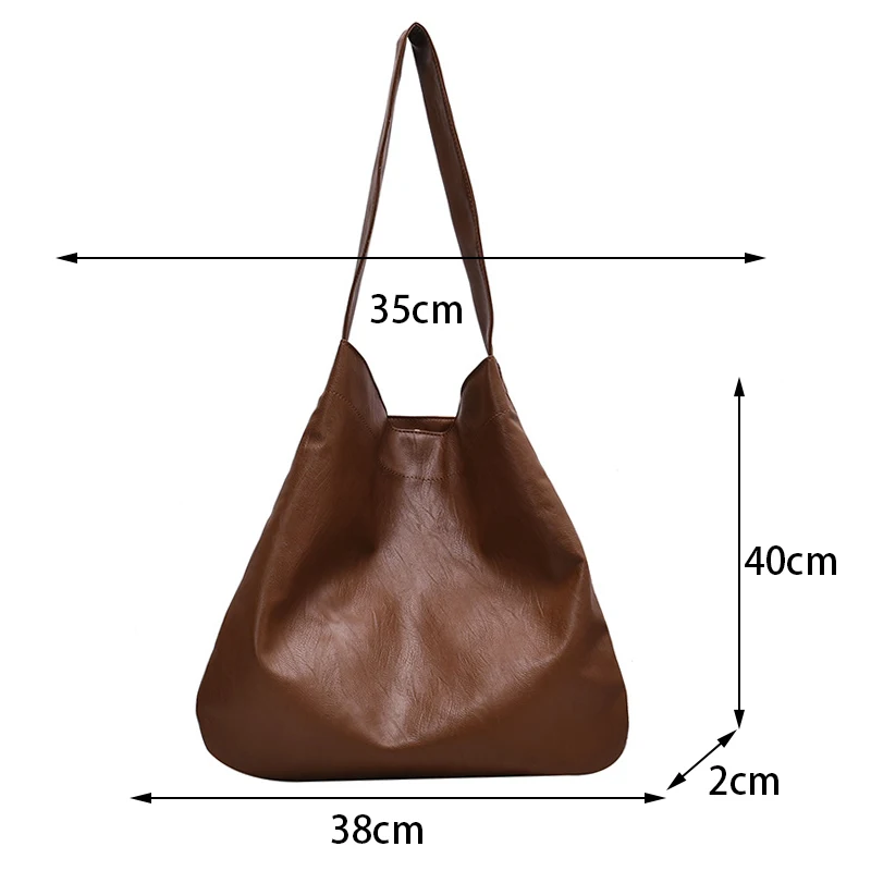 Vintage Women's Bag PU Leather Large Capacity Marble Grain Shoulder Bag Daily Commuter Handbag Shopping Totes