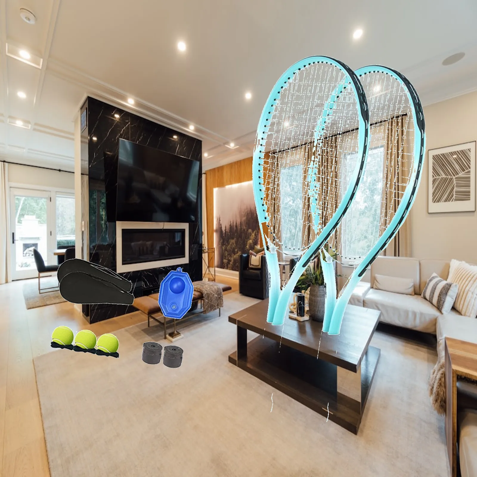 

Lightweight Alloy Tennis Racquet with Bag Shock Absorbing Handle for Indoor Park Tennis Sessions