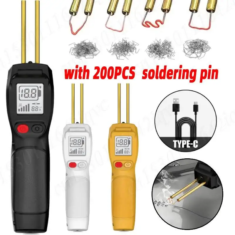 

Plastic Welding Kit with 200 Hot Staples Cordless Welder Gun Rechargeable Plastic Welder Handheld LCD Car Bumper Repair Tools