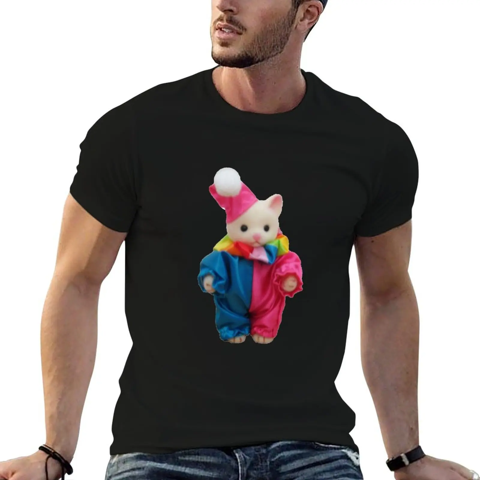 

little clown cat calico critter T-Shirt funny t shirts cotton funny t shirts man T-Shirt