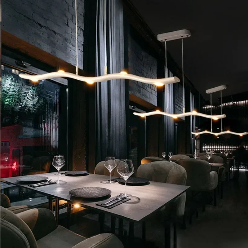 Royal Modern LED Chandeliers for Dining Room Lustre Kitchen Bar Island Pendant Lamp Aluminum Suspended Hanghing Light Fixtures